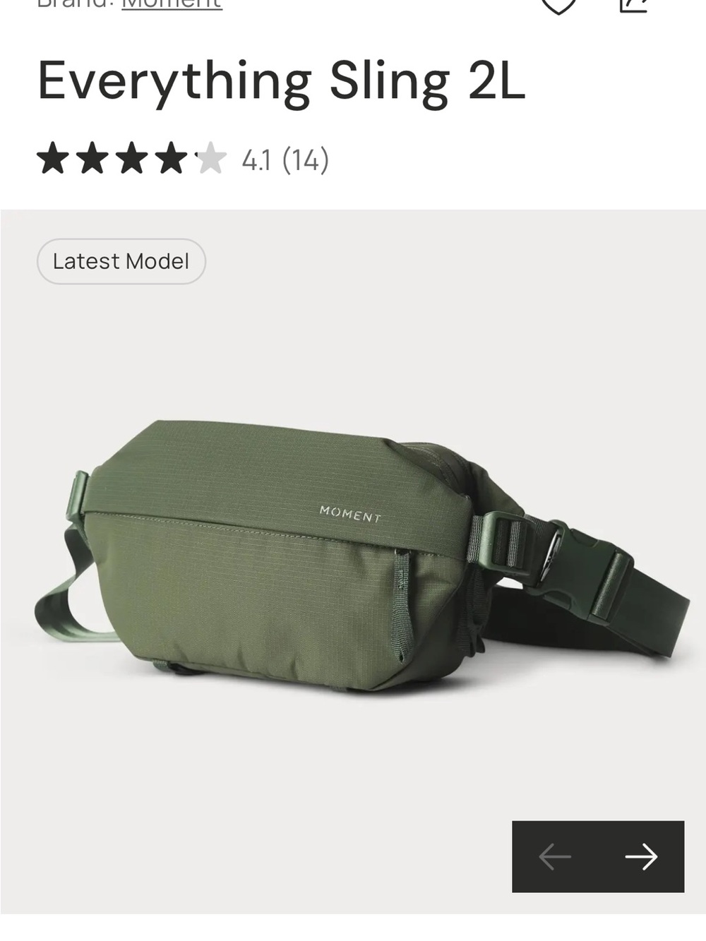 Moment Everything Sling 2L - Olive crossbody bag